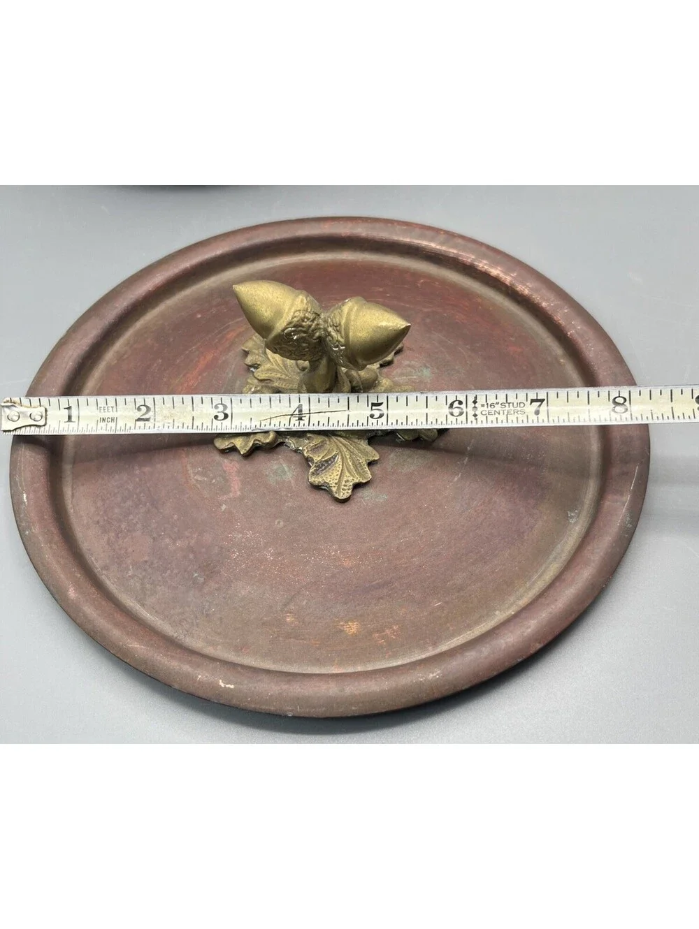 Ruffoni 4.75 Qt Hammered Copper Stockpot Italy Brass Acorn Lid Handles